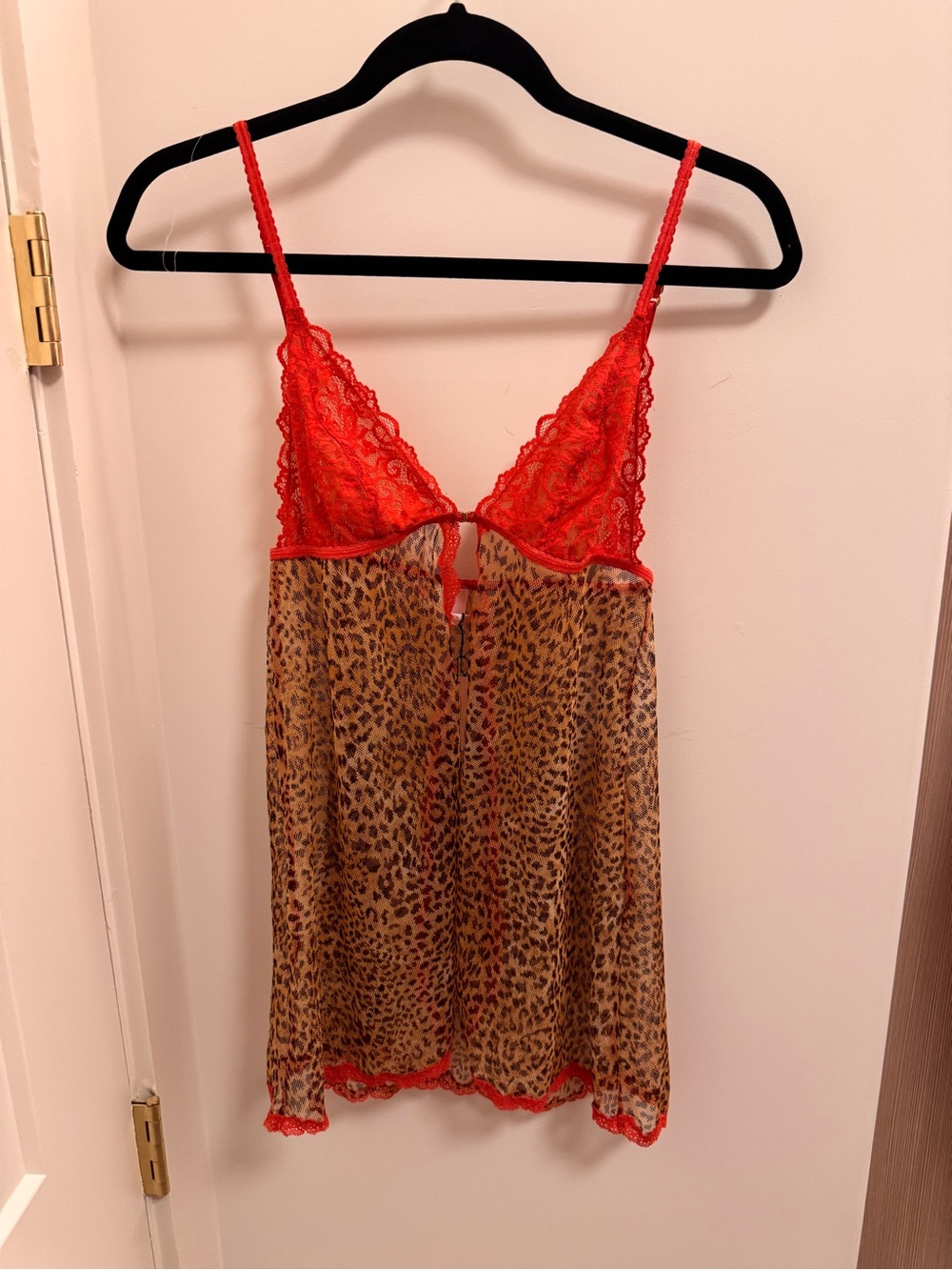 Rare Y2K Victoria’s Secret Very Sexy Leopard Print Coquette Babydoll Lace M NWT”